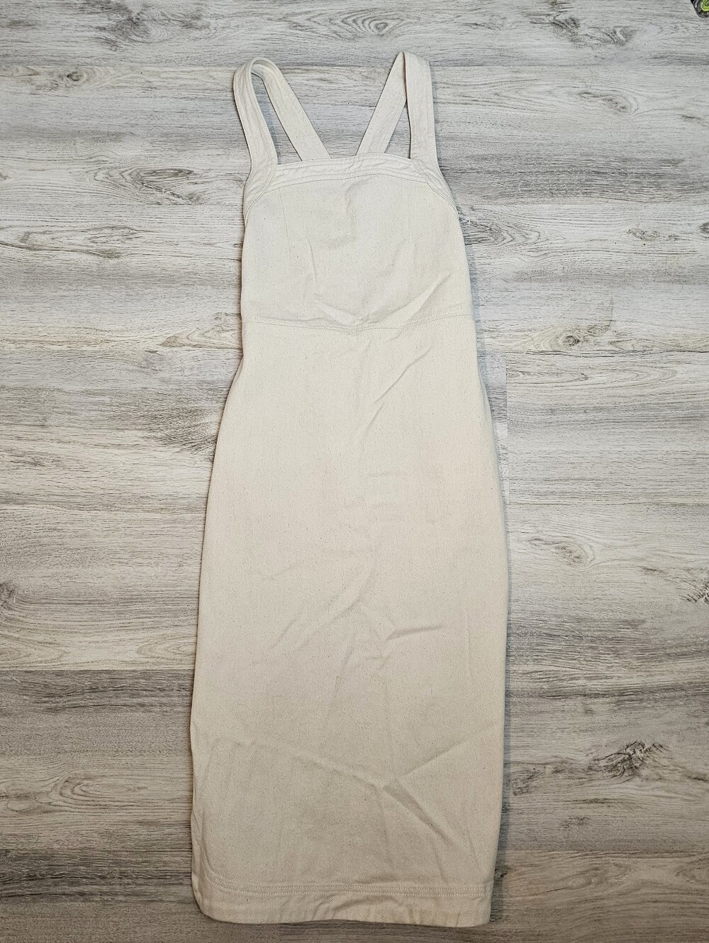 H&M Cream Midi Bodycon Dress